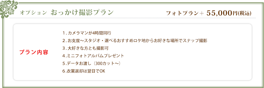 おっかけ撮影プラン